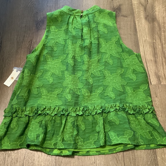 Maeve by AnthropologieSavannah Swing Green Floral Sleeveless Blouse Size 14 - Picture 2 of 7